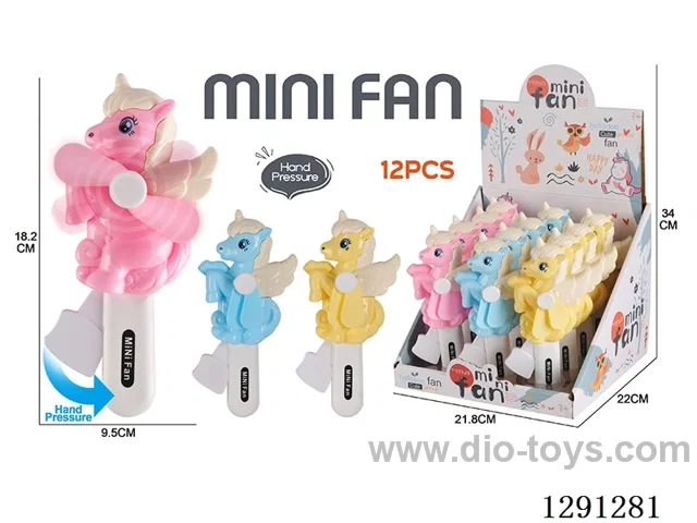 Small Hand-Press Fans, 12PCS, 3 colors