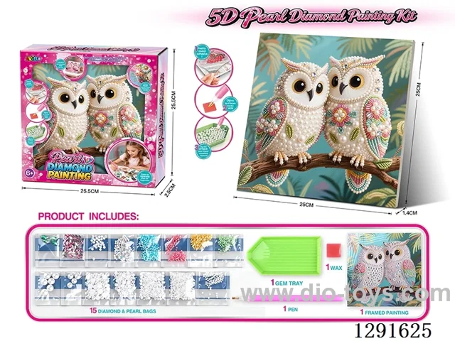 5D Rhinestone and Pearl Decorative Painting - Owl