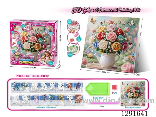 5D Rhinestone and Pearl Decorative Painting - Bouquet