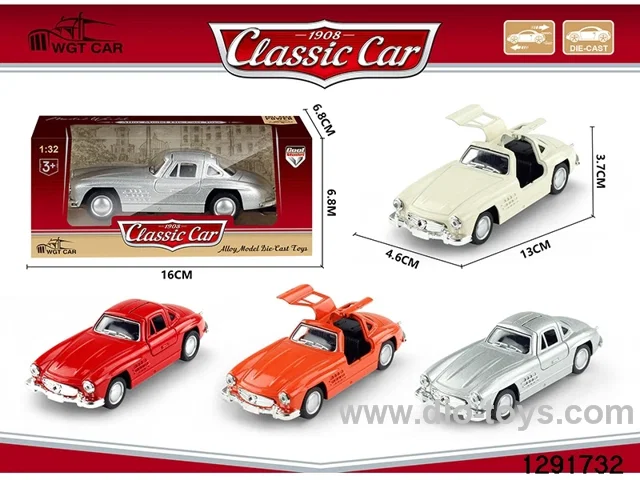 1:32 pull back metal car in window box