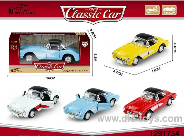 1:32 pull back metal car in window box