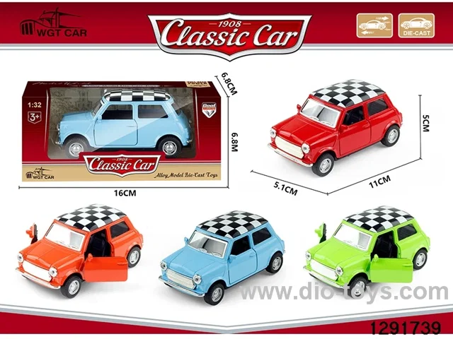 1:32 pull back metal car in window box