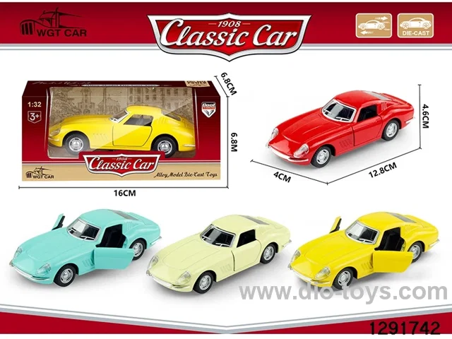 1:32 pull back metal car in window box