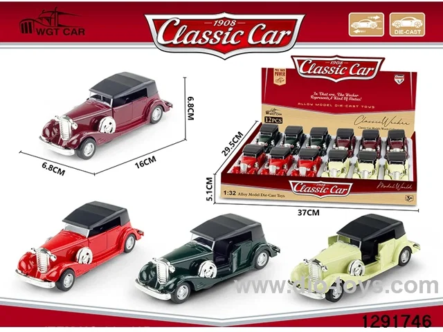 1:32 pull back metal car 12pcs in display box