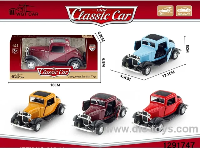 1:32 pull back metal car in window box