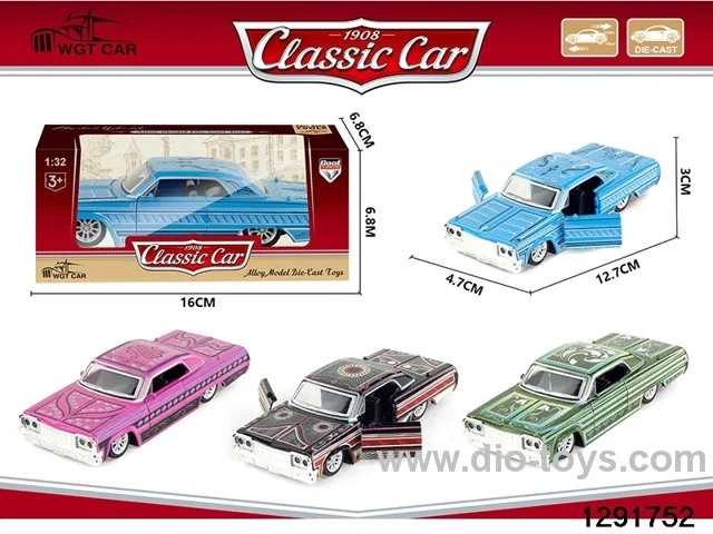 1:32 pull back metal car in window box