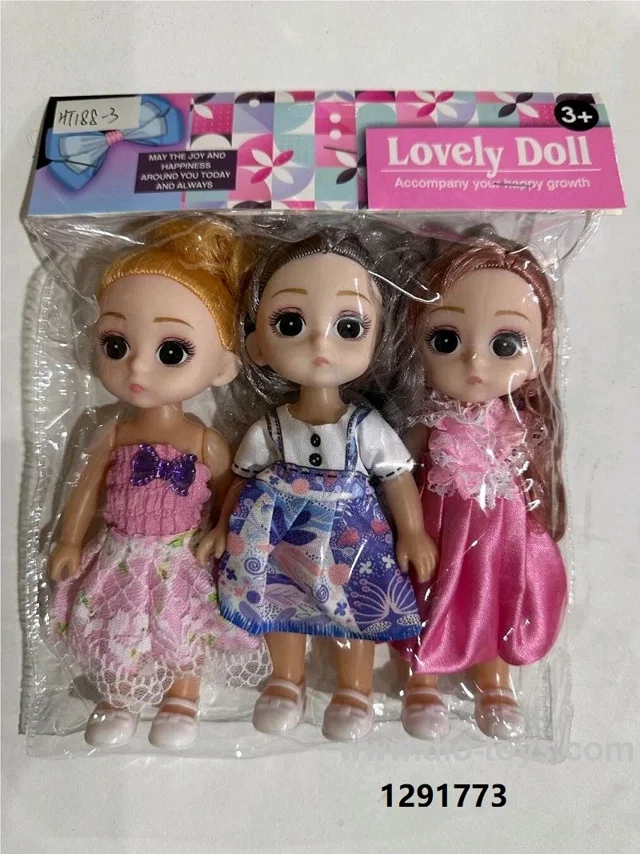 6 inch hollow body doll with shoes in PVC header bag