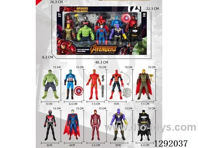 10 Avengers 15cm Action Figures with light