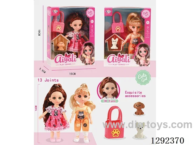 6-Inch 13-Joint Solid-Body Doll Set 2 mixed