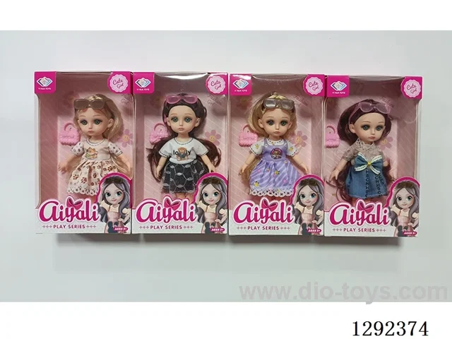 6-Inch 13-Joint Solid-Body Doll Set 4 mixed