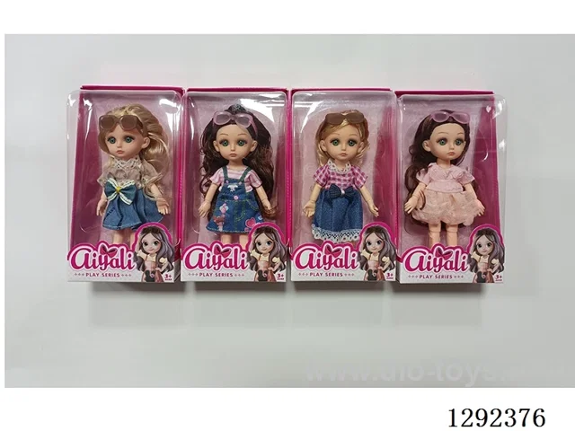 6-Inch 13-Joint Solid-Body Doll Set 4 mixed