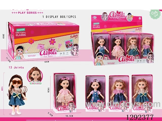 6-Inch 13-Joint Solid-Body Doll Set12PCS