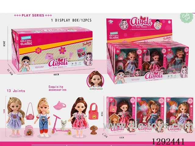 6-Inch 13-Joint Solid-Body Doll Set 12PCS