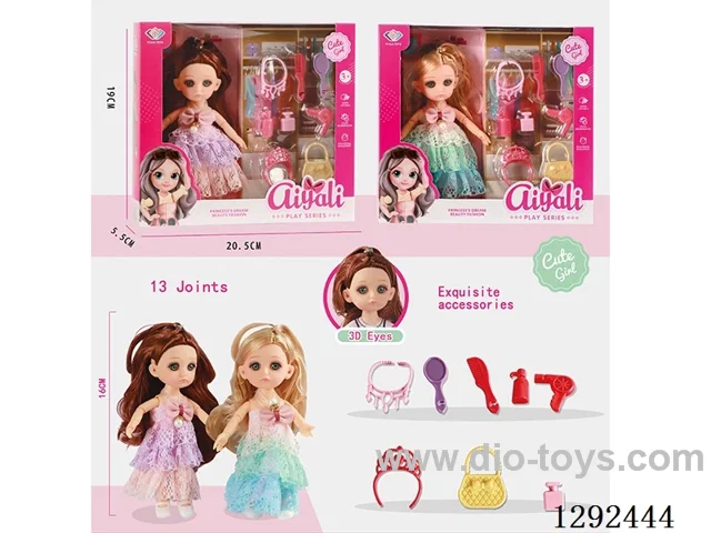 6-Inch 13-Joint Solid-Body Doll Set 2 mixed