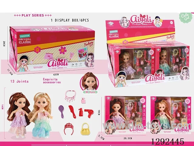6-Inch 13-Joint Solid-Body Doll Set6PCS