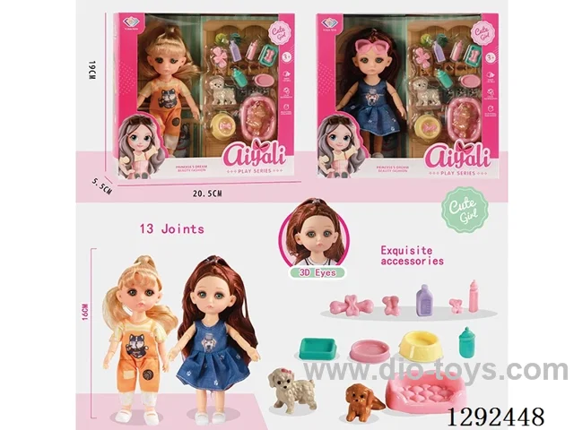6-Inch 13-Joint Solid-Body Doll Set 2 mixed
