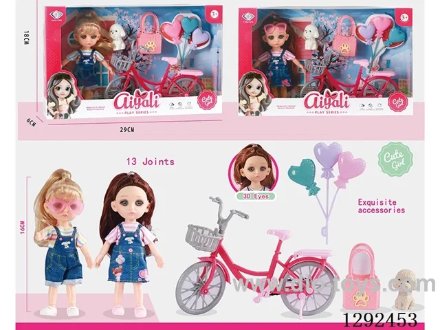 6-Inch 13-Joint Solid-Body Doll Set 2 mixed
