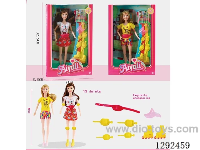 11-inch 11-Joint Doll Ice Skating Set, 2 Mixed