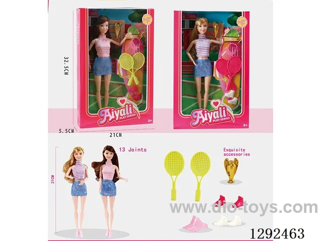 11-inch 11-joint doll tennis set (2 mixed)