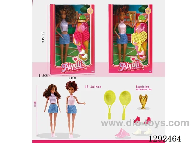 11-inch 11-joint doll tennis set (2 mixed)
