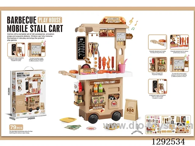 2-in-1 BBQ Cart  W L/M + Writing Board (79PCS)