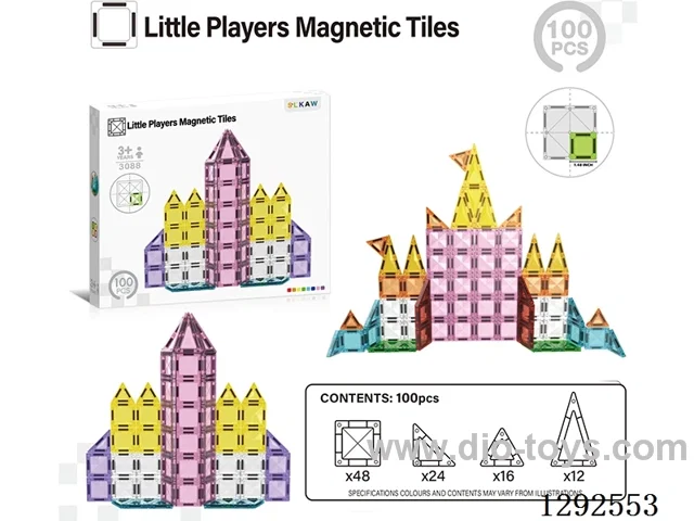 3.75CM Magnetic Tiles, 100PCS