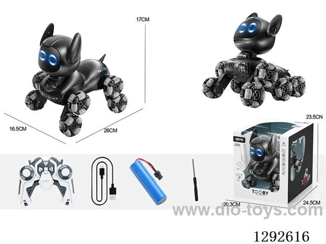 8ch RC Robot Dog (Painted Version) - Black - Single Mode