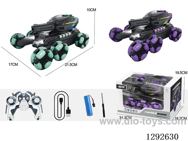 RC 6-wheel stunt tank with water bullet - Single Mode