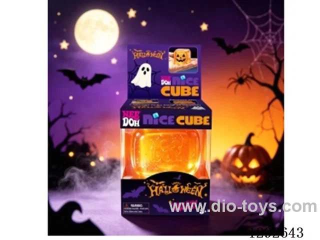 TPR 5.5cm Square Halloween + Glow-in-the-Dark Transparent Maltose Squishy (Orange)
