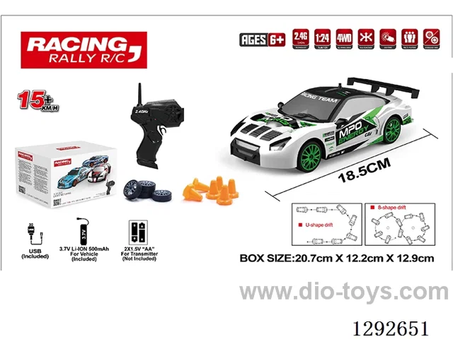 1:24 4WD RC car included battery