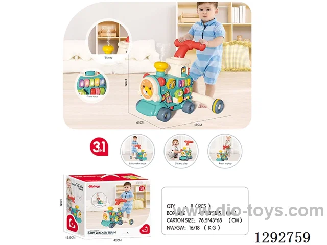 3-in-1 Steam Toy Train Walker (Blue)