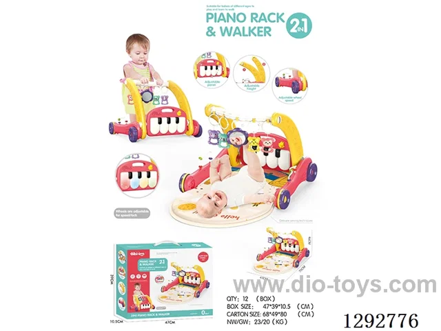 2-in-1 Walker and Pedal Piano (Red)