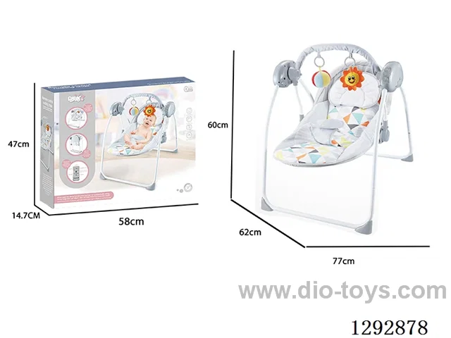 Grey Smart Remote-Control Baby Swing