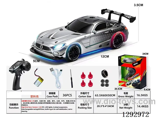 1:43 - Mercedes-Benz Full-Scale Gyro Drift RC Car Model (Plastic Body)