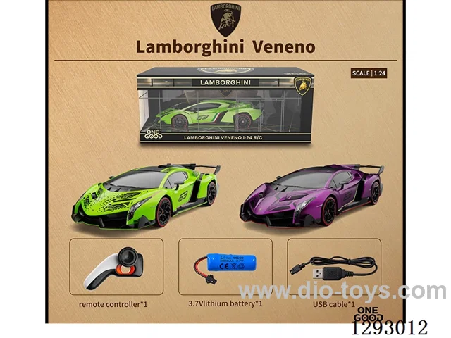 1:24 4ch authorized remote control of Lamborghini Veneno (2.4g) with light included battery 2 colors.