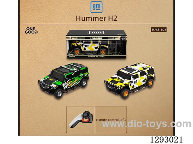 1:24 4ch authorized plastic remote control Hummer H2 (2.4g) with light not included battery 2 colors.