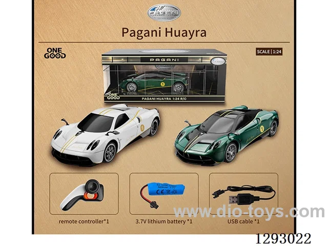 1:24 4ch authorized remote control of plastic pagani (2.4g) with light included battery 2 colors.
