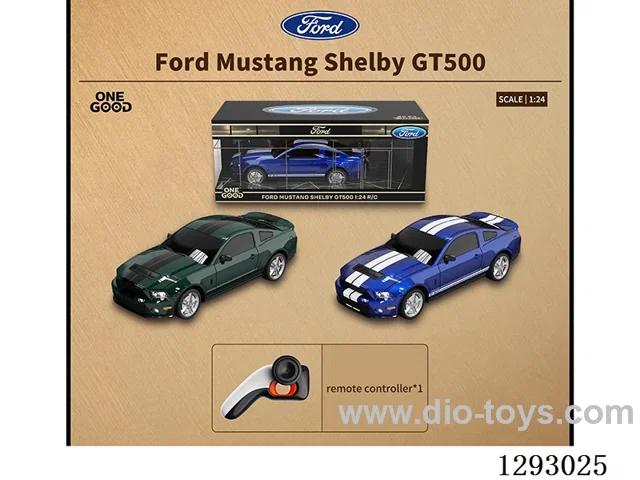 1:24 4ch authorized remote control mustang gt 500 (2.4g) with light not included battery 2 colors.