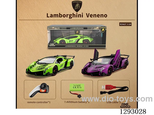 1:14 4ch authorized remote control of Lamborghini Veneno (2.4g) with light included battery 2 colors.