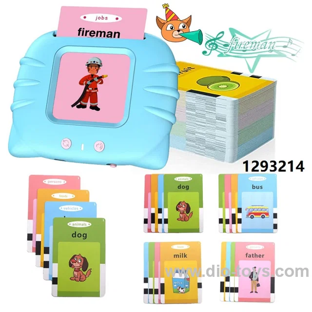 Educational talking flash cards learning toys in color box