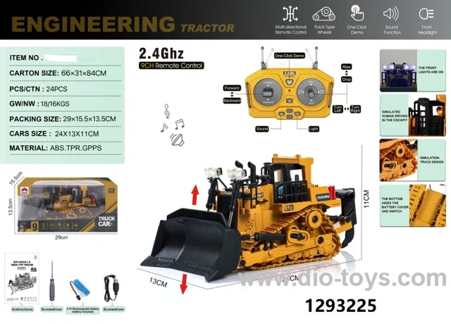 RC 9CH engineering truck toy in window box