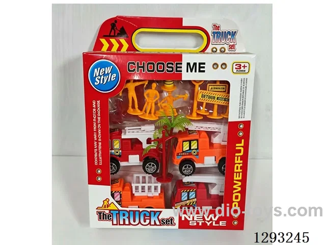 pull back car 4PCS + Road Signs