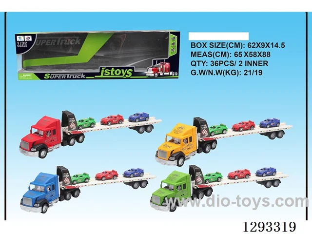 (GCC) Inertia Flatbed Truck Towing 3 Small Cars