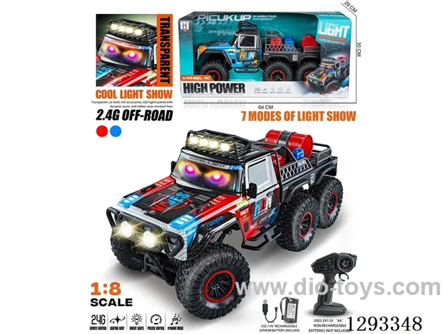2.4G RC Semi-Scale (Throttle Speed Control) 6WD Transparent Rock-Climbing Pickup Truck W L/M included battery
