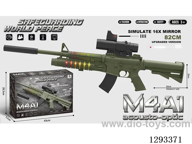 Upgraded M4A1 B/O Gun with Silencer + Locomotive 16x Scope W L/M (Army Green)