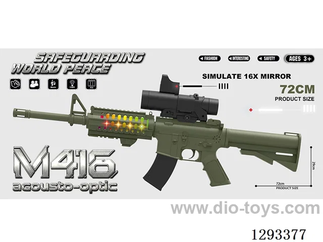 M416 B/O Gun with Train Head 16x Scope W L/M (Army Green)
