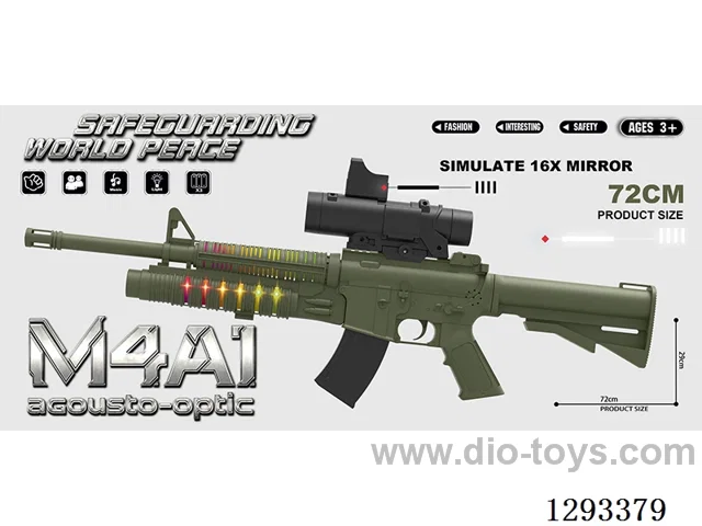 M4A1 B/O Gun with Train Head 16x Scope W L/M (Army Green)
