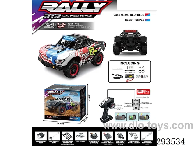 1:18 Full-Scale RC 4WD Monster Truck (Short Bed), with Lights, included battery, Blue-Red/Blue-Purple
