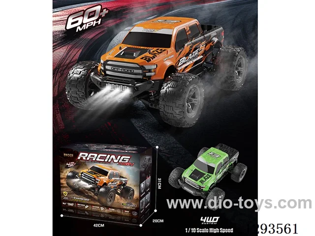 1:10 Full-Scale Brushless High-Speed Car – Green/Orange
