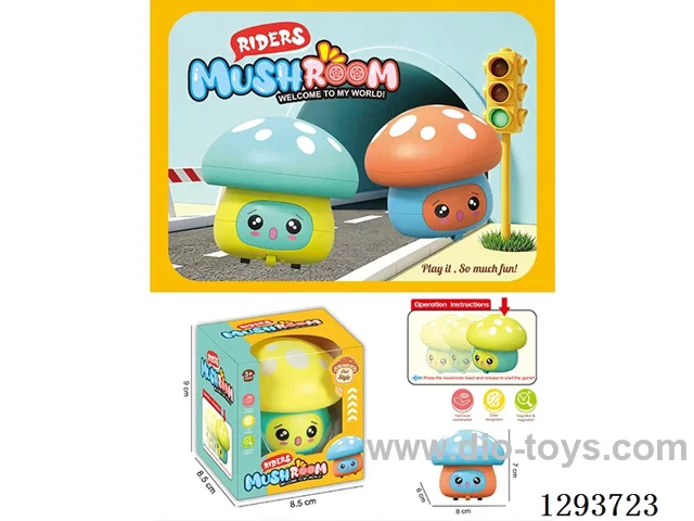 Mushroom Push Car Toy, 4 Colors